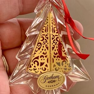 Gorham Crystal and Gold Colored Christmas Ornament